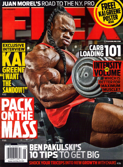 le cover delle riviste di bodybuilding dedicate a Kai Greene pro ifbb