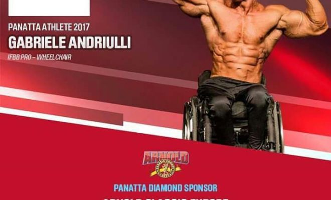 gabriele andriulli all'arnold classic europe 2017 presso lo stand panatta sport