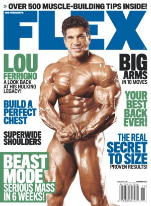 lou ferrigno conquista la cover della rivista flex magazine nel 2017