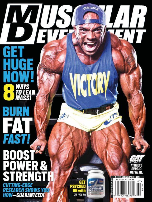 SERGIO OLIVA JR SULLA COVER DI MUSCULAR DEVELOPMENT DI LUGLIO 2018