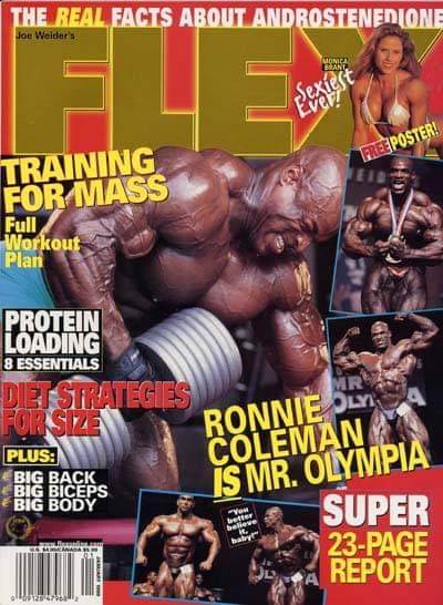 cover delle riviste del settore di bodybuilding dedicate a Ronnie Coleman FLEX MAGAZINE
