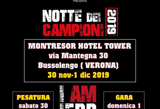 NOTTE DEI CAMPIONI IFBB ITALIA 2019