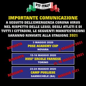 ifbb italia eventi cancellati 2020