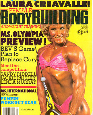 cover delle riviste di bodybuilding dedicate a Bev Francis pro ifbb