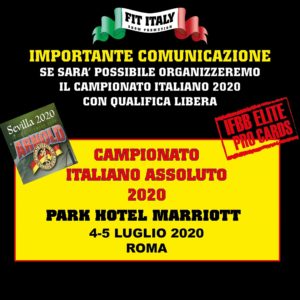 campionato italiano ifbb 2020