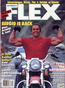 arnold sulla cover di Flex magazine