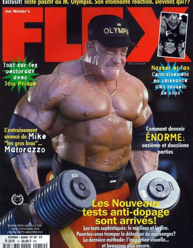 dorian yates sulla cover della rivista flex magazine