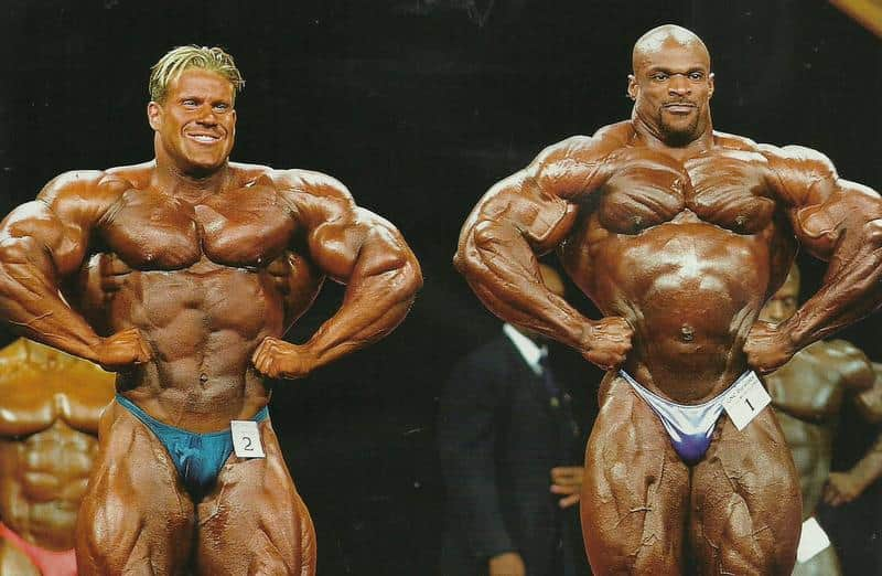 jay cutler vs ronnie coleman sul palco del mister olympia 2001 apertura dorsali frontali