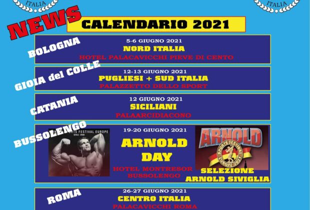 calendario aggiornato al 1 giugno 2021 beginners ifbb italia