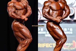 KAMAL EL GARGNI mister olympia 2020 vs mister olympia 2019 posa di side chest