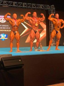 il podio dell'Arnold Classic Europe 2021 men's open bodybuilding