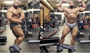 cedric mcmillan road to 2022 arnold classic posa di doppi bicipiti frontali e side chest 4 gen..