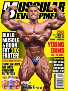 derek lunsford sulla cover di muscular development di febbraio 2022