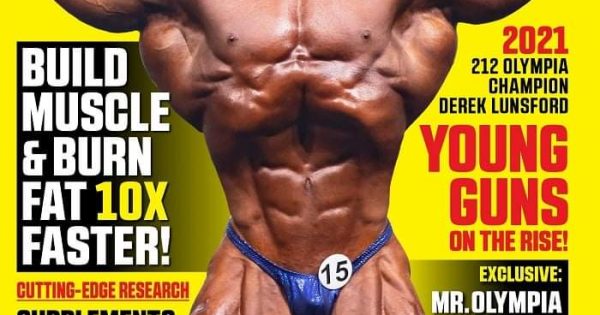 derek lunsford sulla cover di muscular development di febbraio 2022