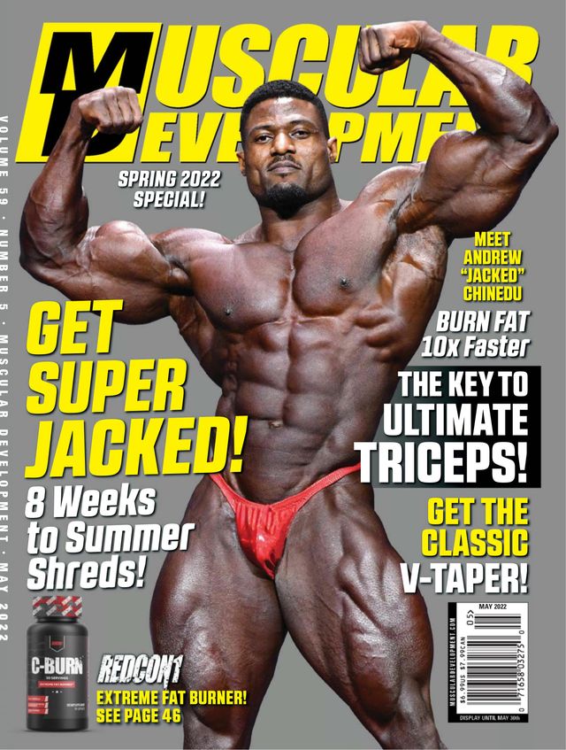 ANDREW JACKED CONQUISTA LA COVER DELLA RIVISTA MUSCULAR DEVELOPMENT DI MAGGIO 2022