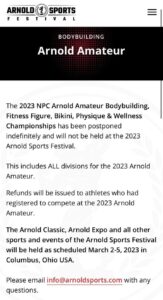 niente arnold classic amateur ohio 2023