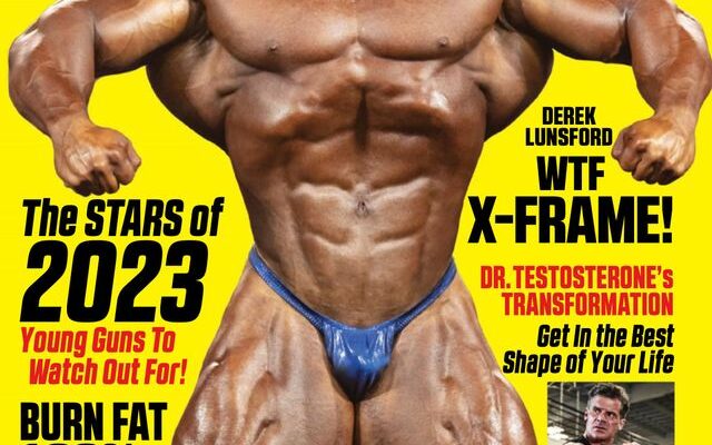 derek lunsford sulla cover di muscular development di febbraio 2023