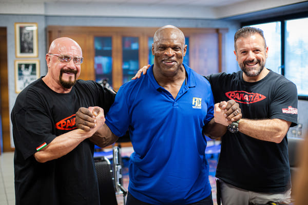 il prof. rudy panatta ronnie coleman ed edoardo panatta