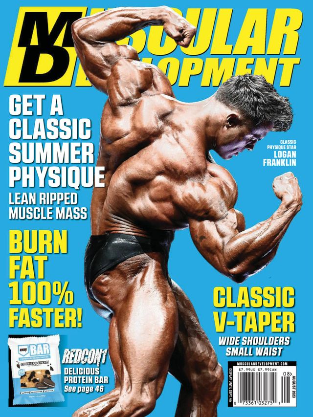 logan franklin conquista la cover della rivista muscular development di agosto 2023
