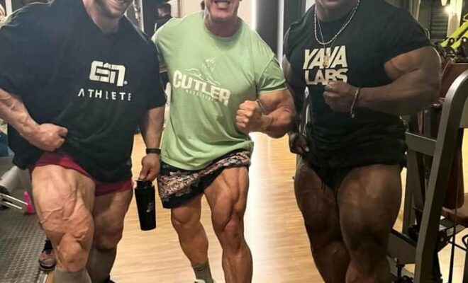 TIM BUDESHEIM jay cutler e rubiel mosquera si allenano durante il fibo 2024 al KRAFT STATION GYM COLOGNE GYM