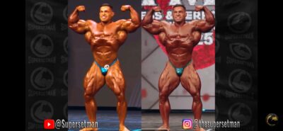derek lunsford pregara vs finali mister olympia 2025 posa di doppi bicipiti frontali